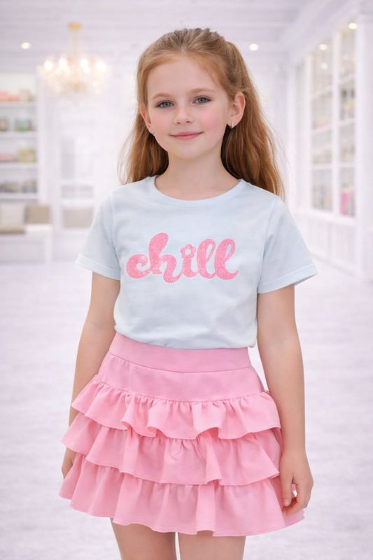 Meisjes Broekrok – Roze Ruffle